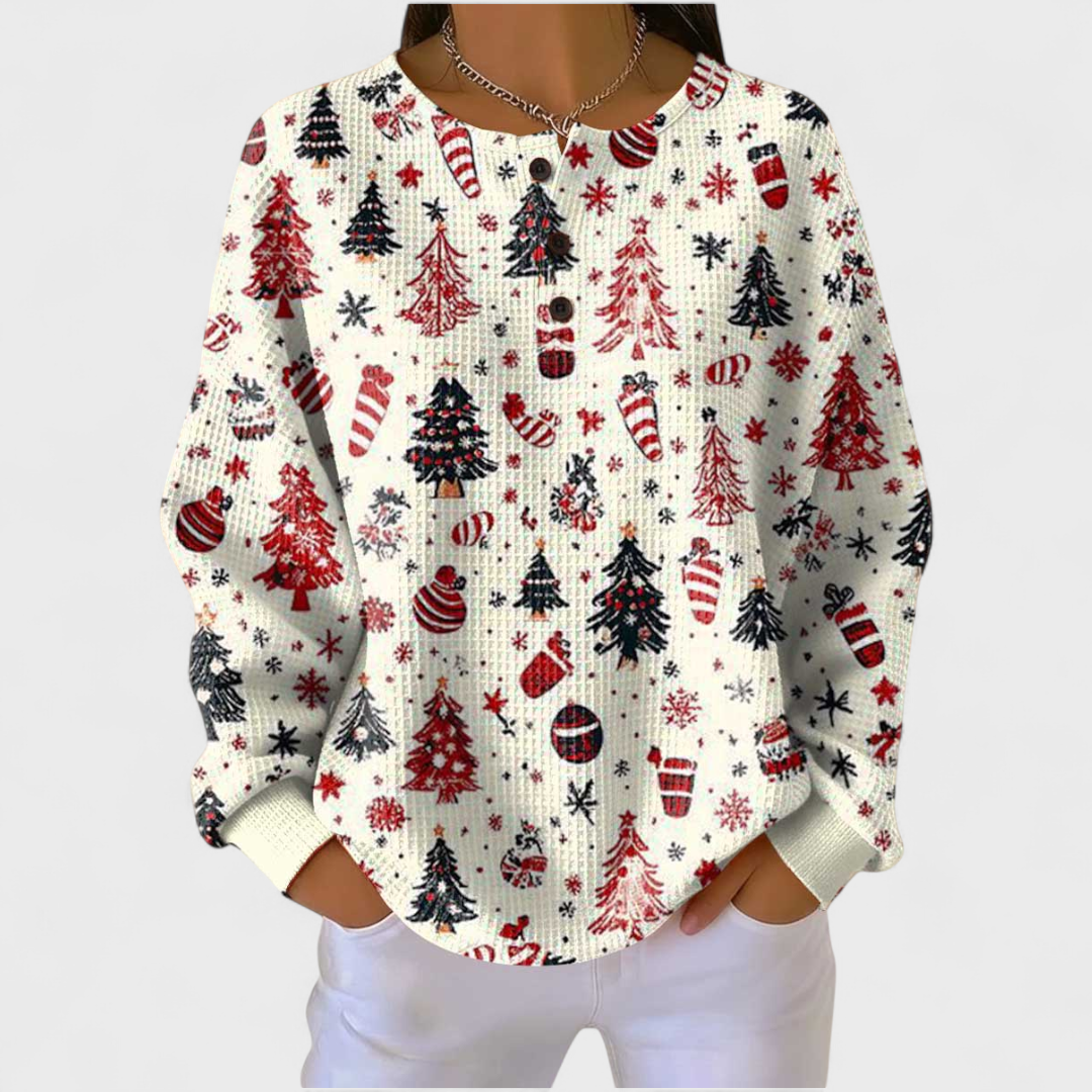 Anna | Cream Christmas Tree Sweater