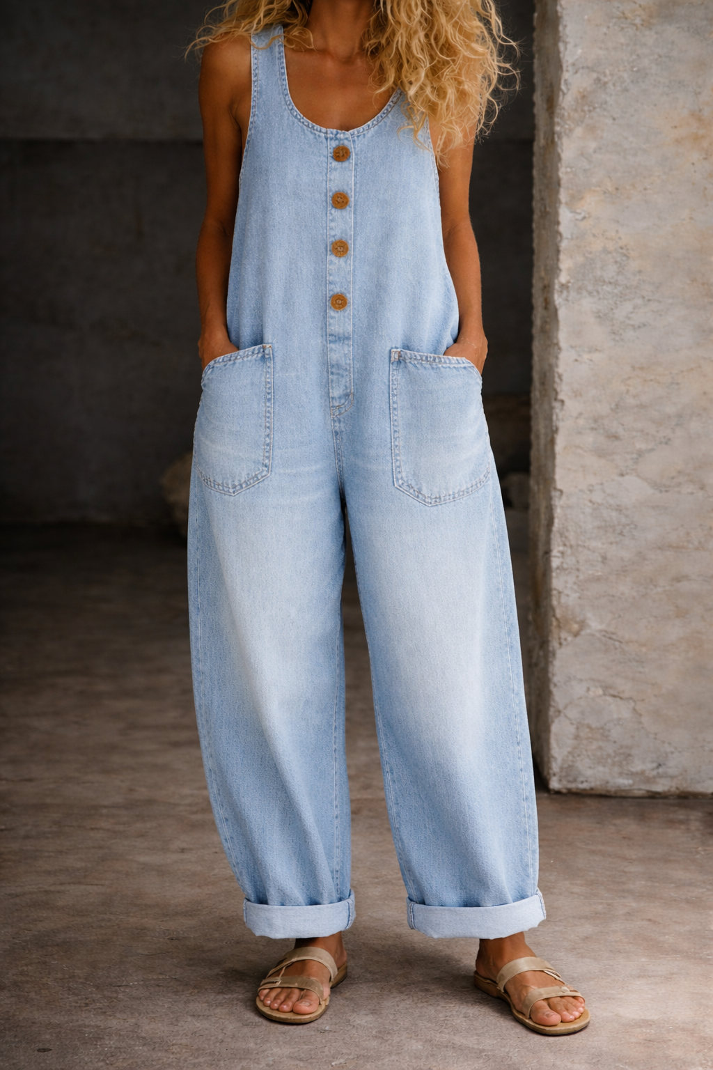 Susan | Vintage-Wash Cotton Jumpsuit