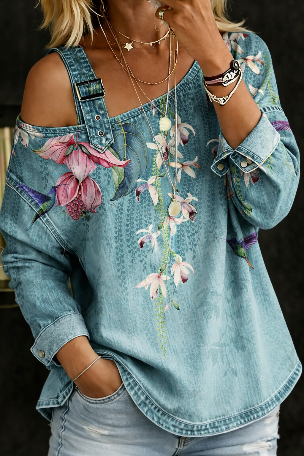 Alice | Off-Shoulder Denim Top