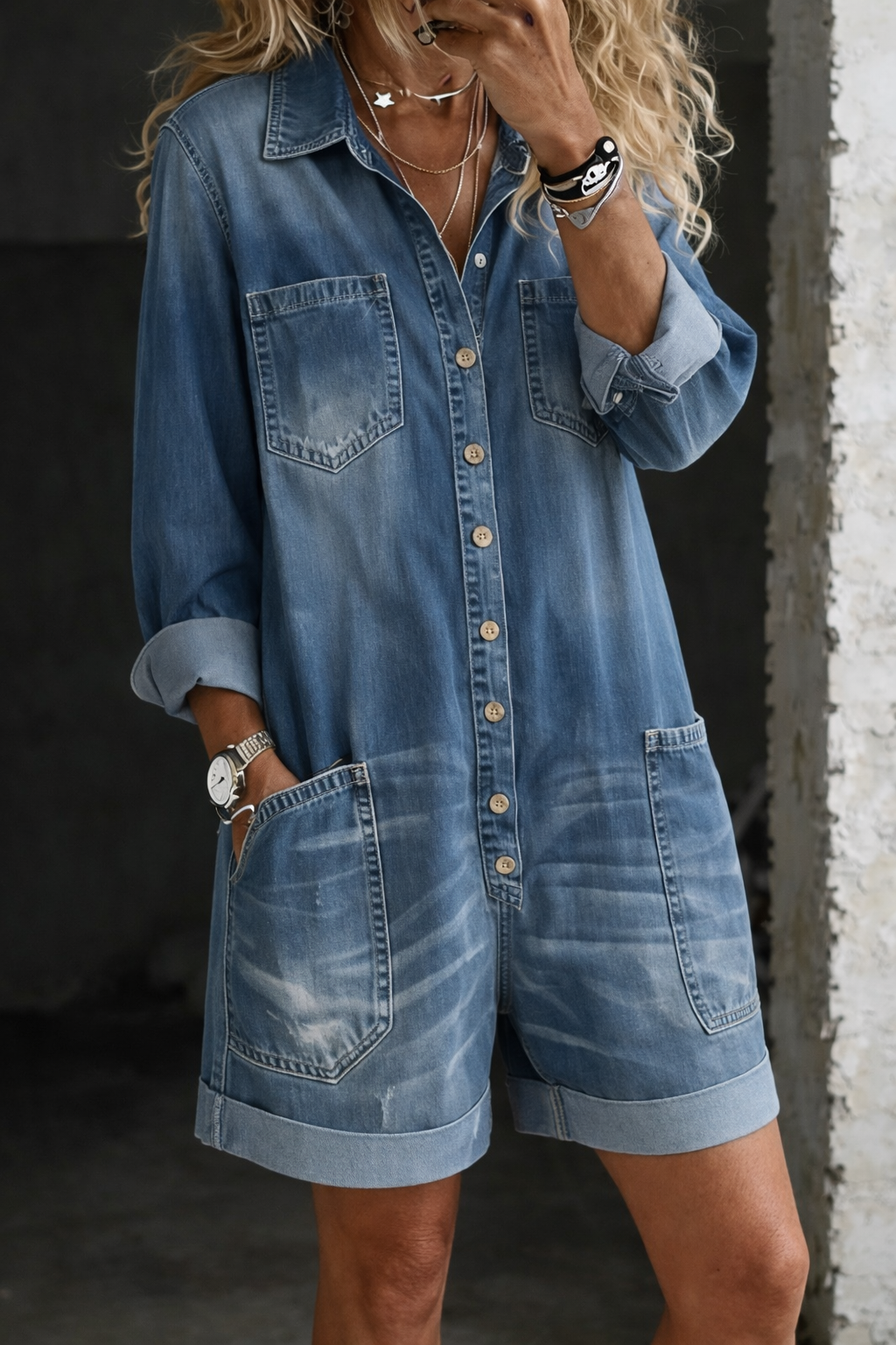 Nora | Casual Denim Romper