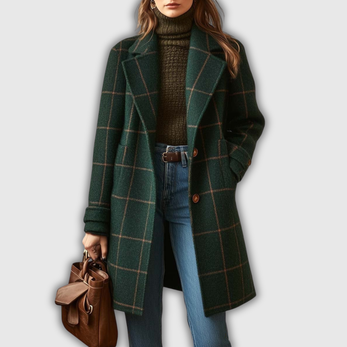 Paige | Plaid Wool-Blend Lapel Coat