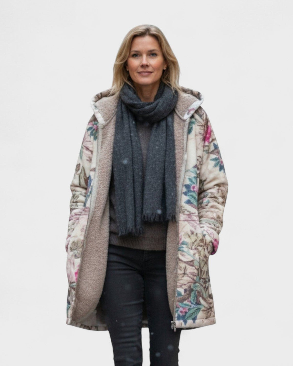 Harper | Pastel Botanical Fleece Jacket