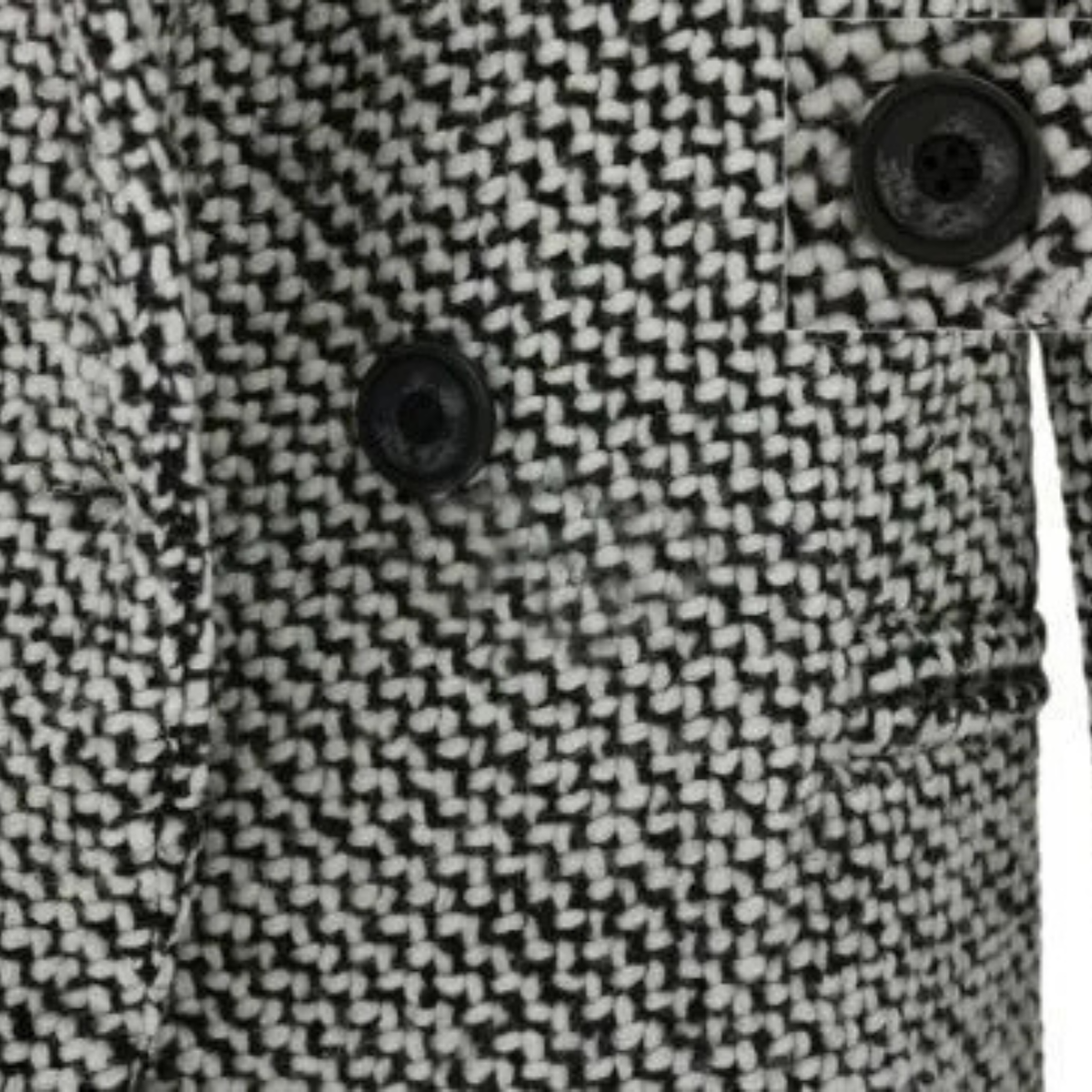 Victoria | Black and White Bouclé Coat