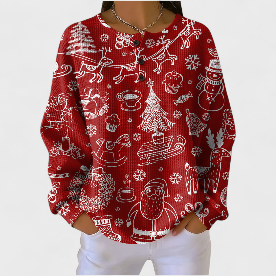 Karla | Red Nordic Christmas Sweater