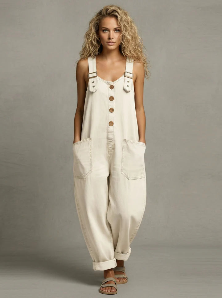 Elizabeth | Pocketed Denim Overalls