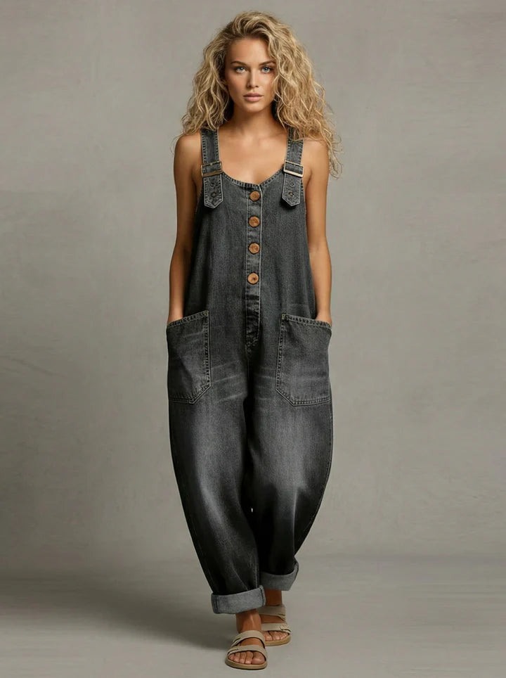 Elizabeth | Pocketed Denim Overalls