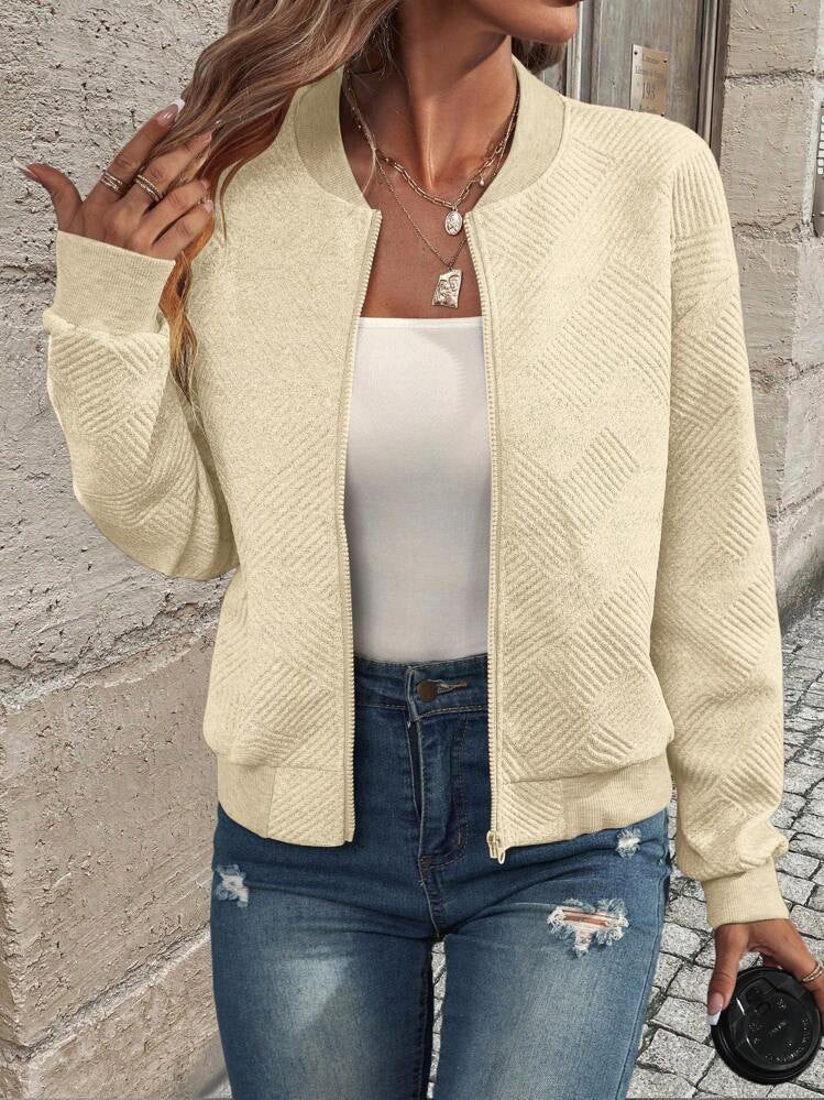 Kayla | Textured Bomber Jacket
