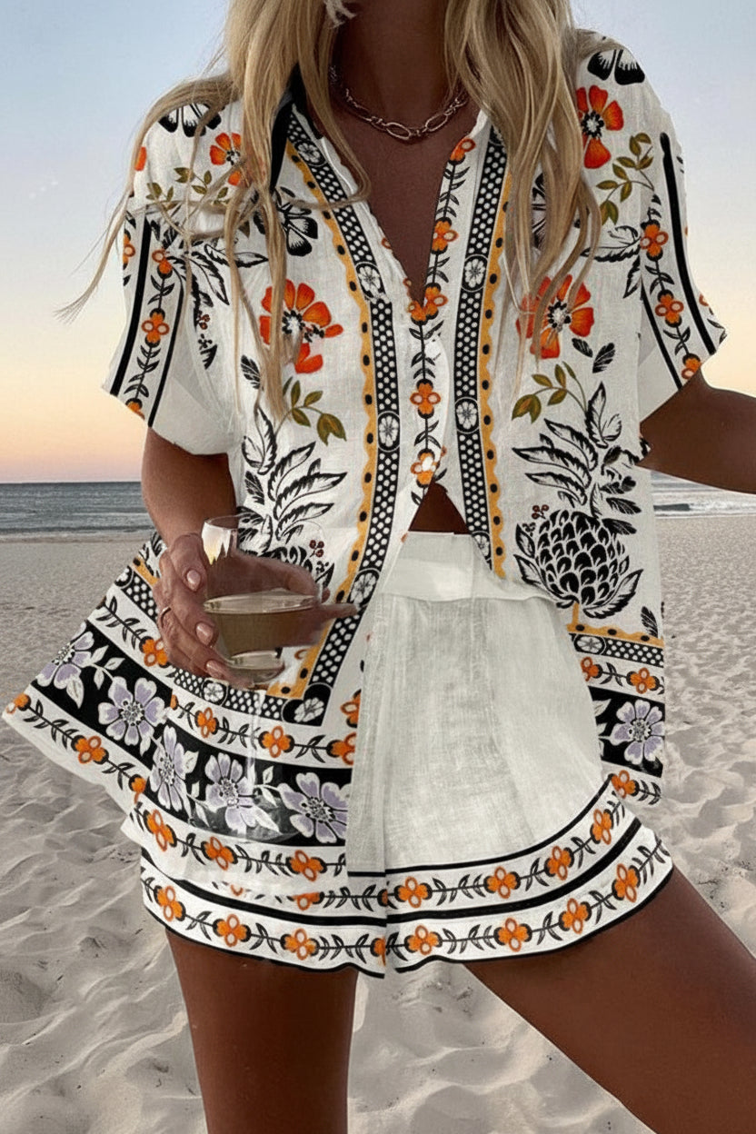 Gloria | Folk Art Print Two-Piece Summer Set