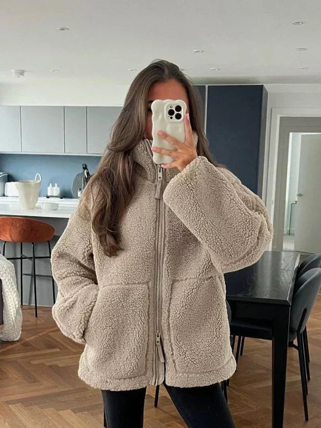 Chelsea | Soft Zip-Front Teddy Jacket