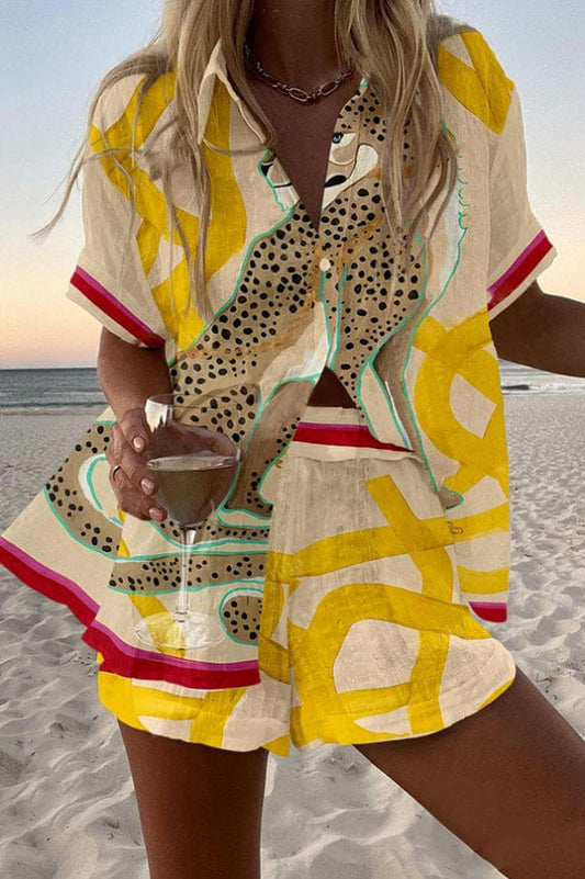 Doris | Painted Leopard Two-Piece Summer Set