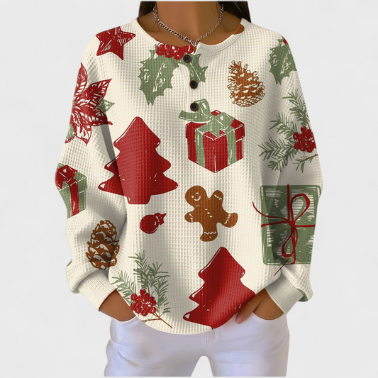 Olivia | Cream Holiday Sweater