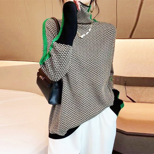 Cordula | Herringbone Turtleneck Sweater