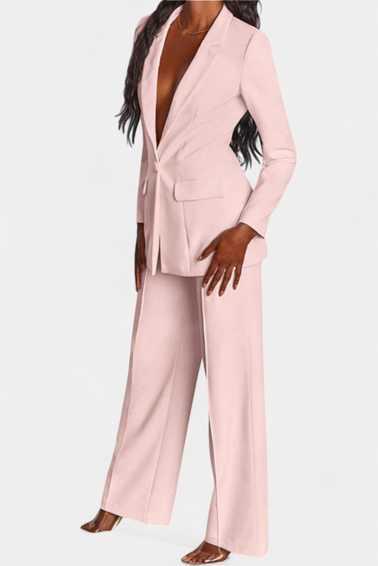 Marnie Blazer and High-Waisted Pants Ensemble