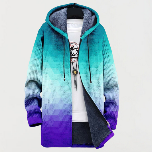 Britta | Gradient Hexagon Hooded Cardigan