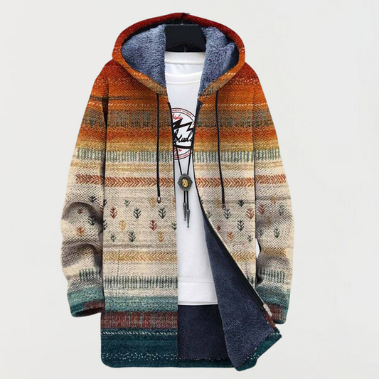 Annegret | Autumn-Stripe Hooded Cardigan
