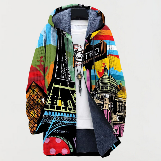 Marlies | City-Print Hooded Cardigan