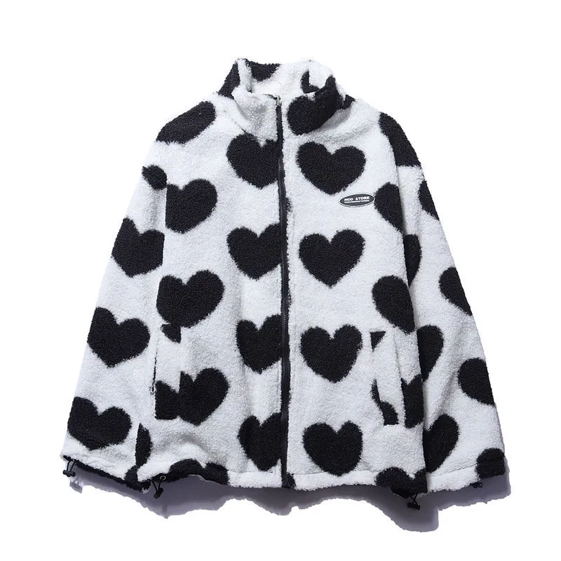 Catherine | Reversible Heart-Pattern Coat