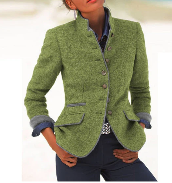 Stephanie | Stand-Collar Knit Cardigan