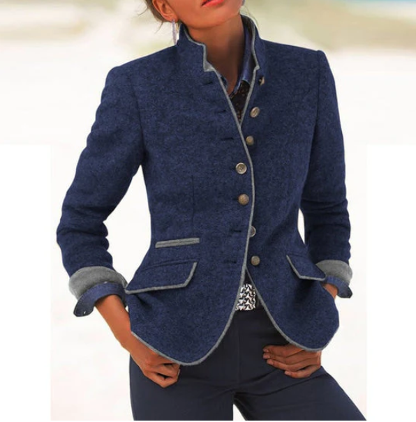 Stephanie | Stand-Collar Knit Cardigan