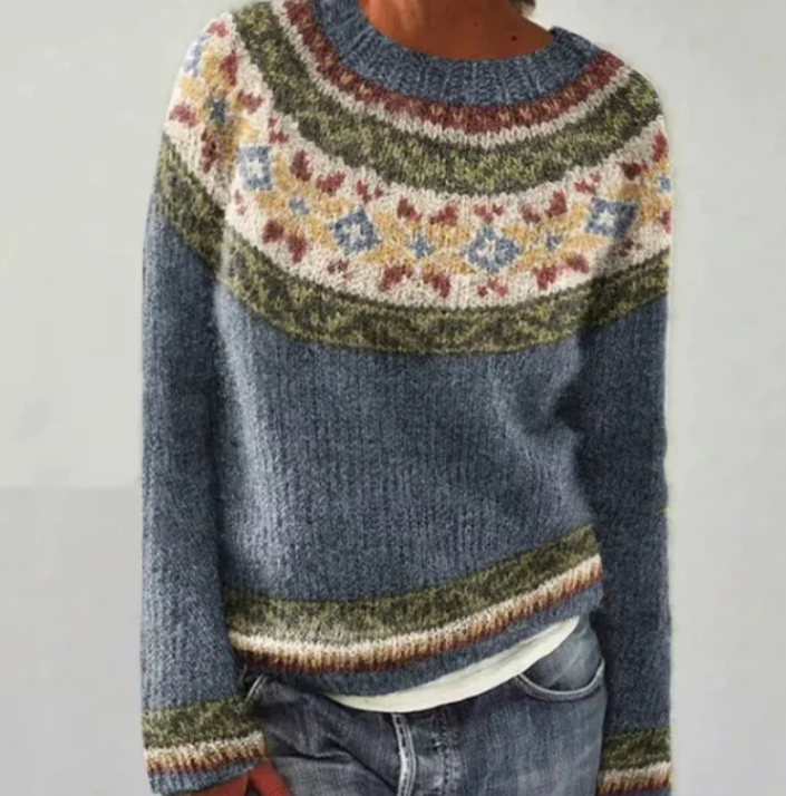 Sieglinde | Nordic-Pattern Cable-Knit Sweater