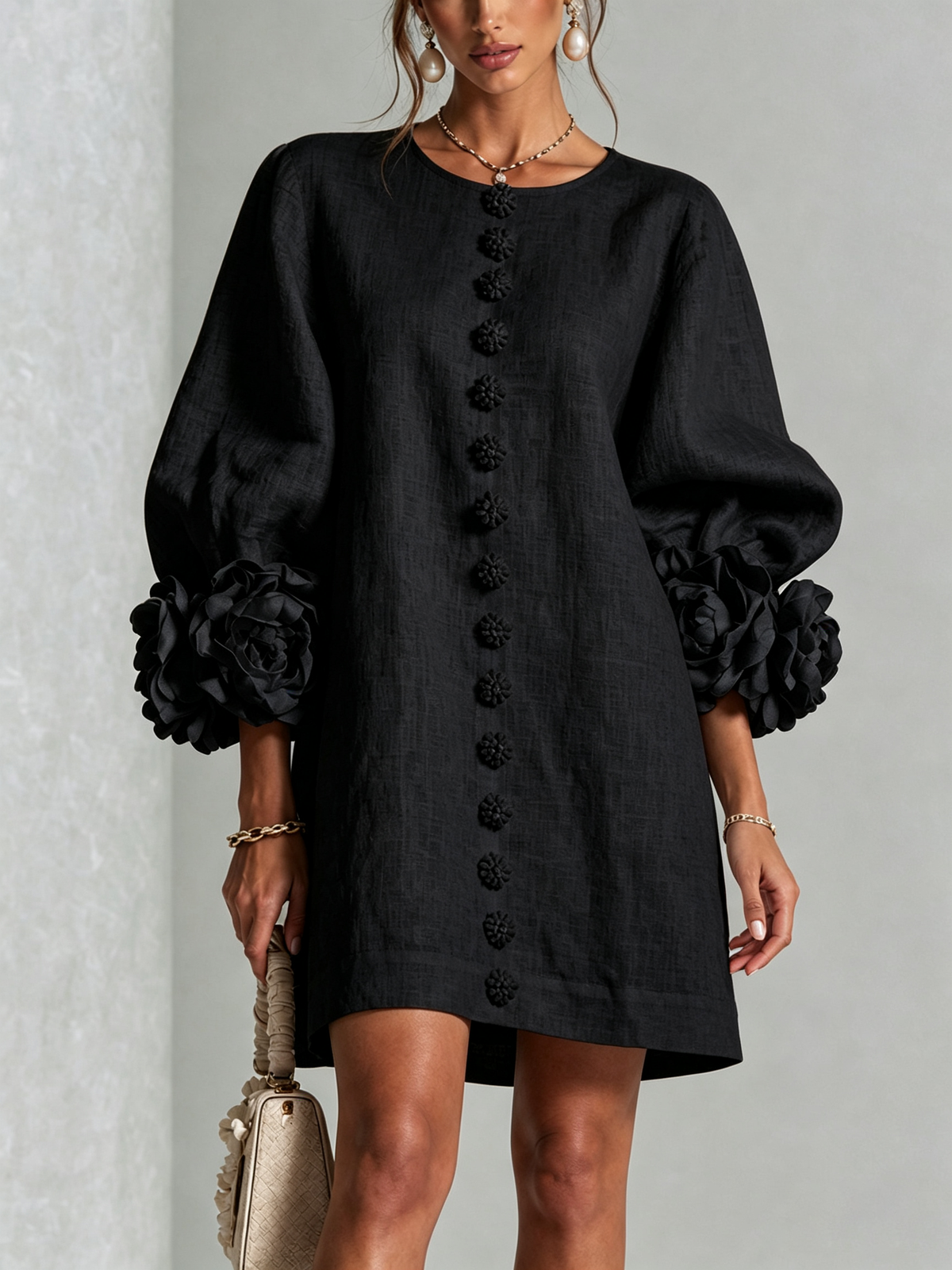 Selena | Floral Button-Down Mini Dress