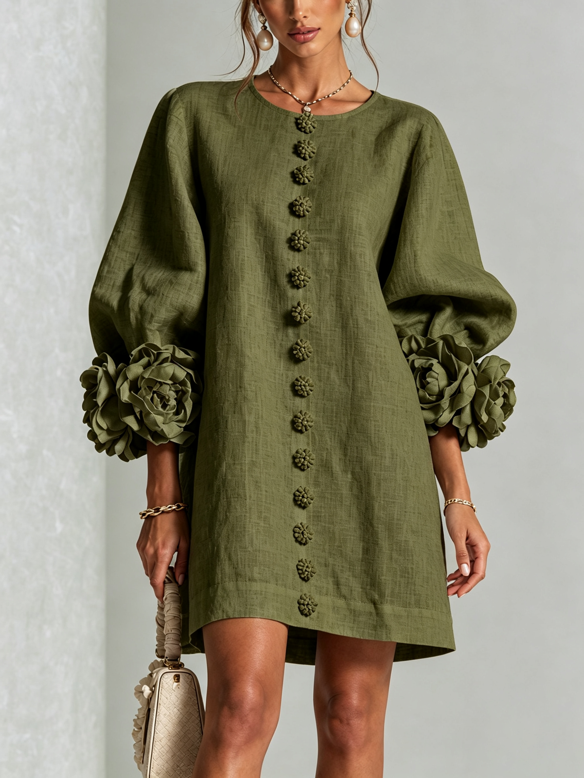 Selena | Floral Button-Down Mini Dress