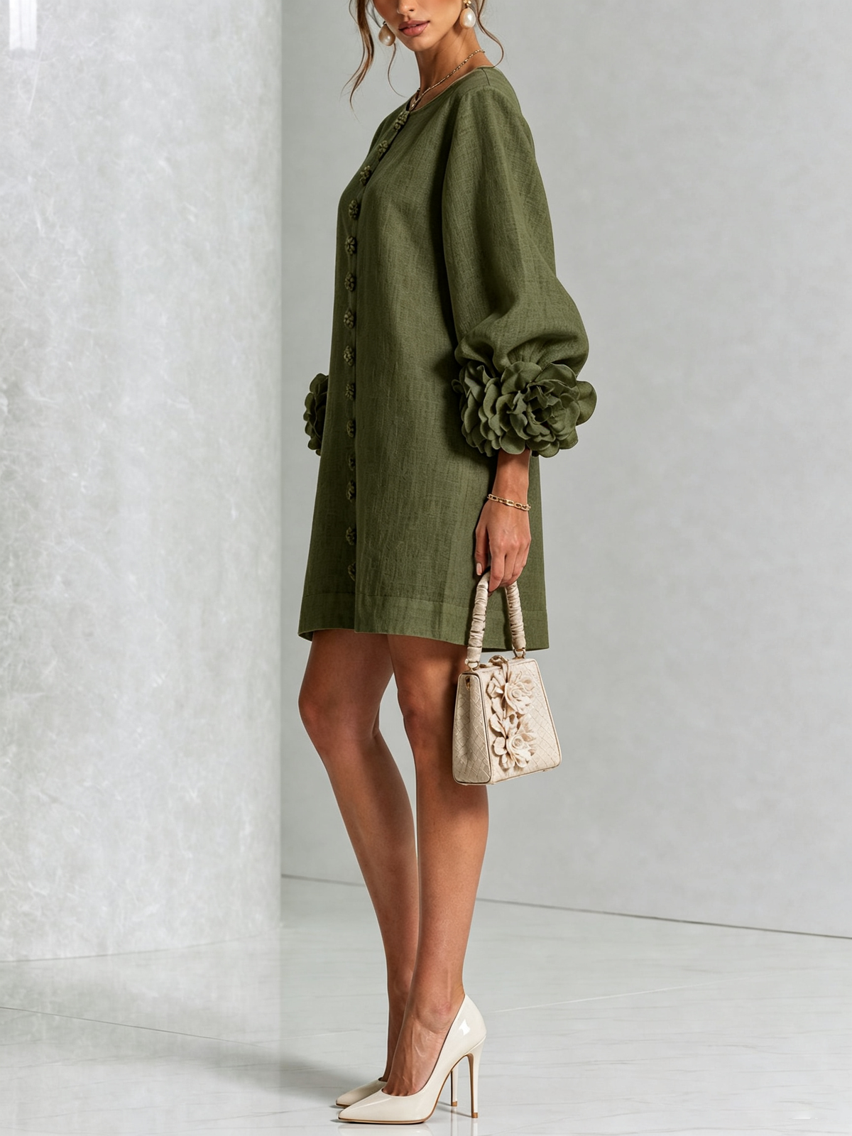 Selena | Floral Button-Down Mini Dress