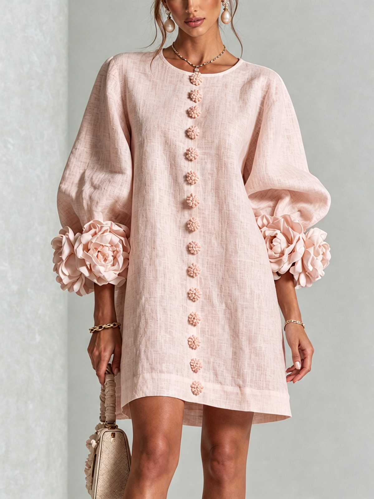 Selena | Floral Button-Down Mini Dress