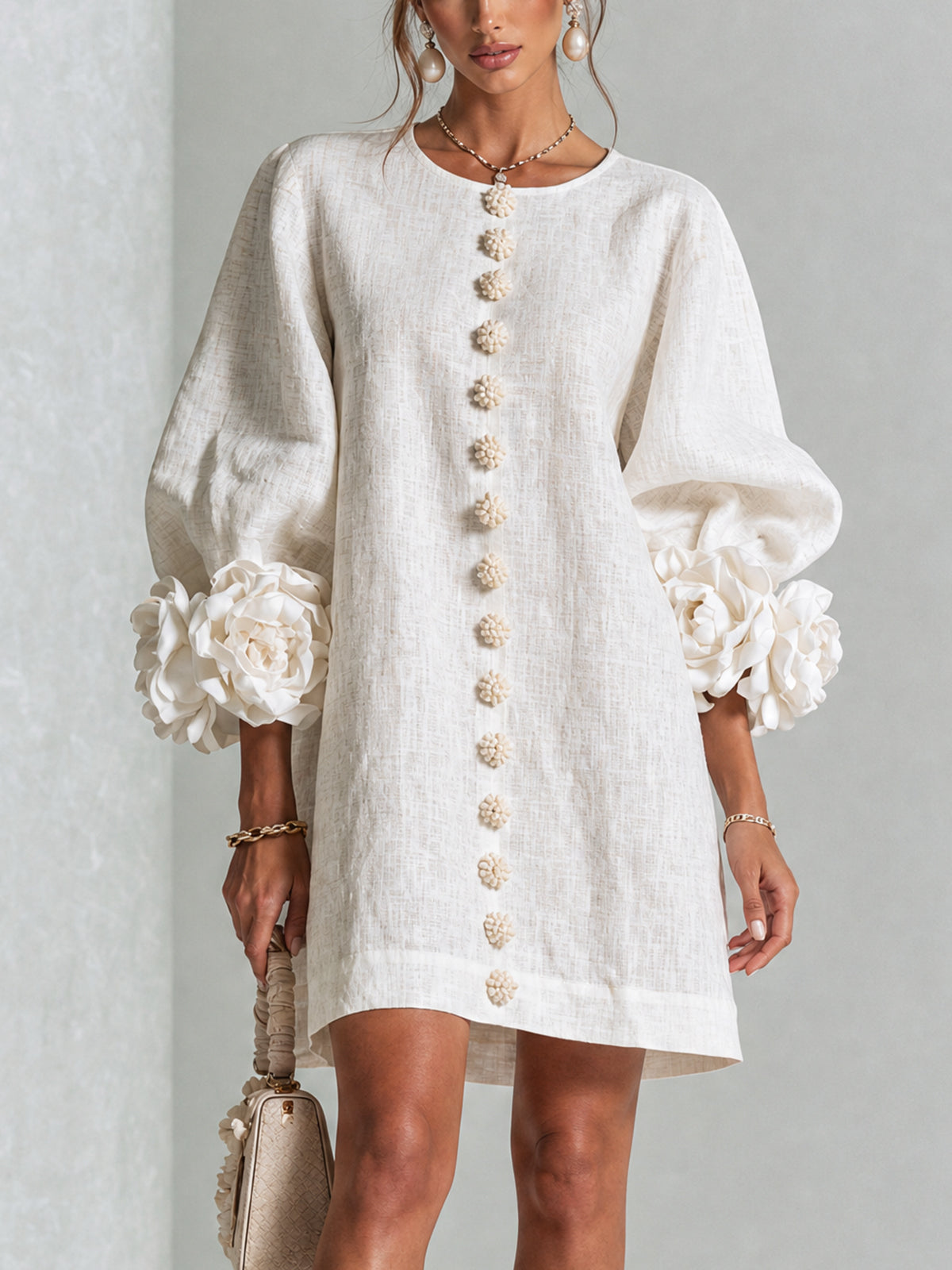 Selena | Floral Button-Down Mini Dress
