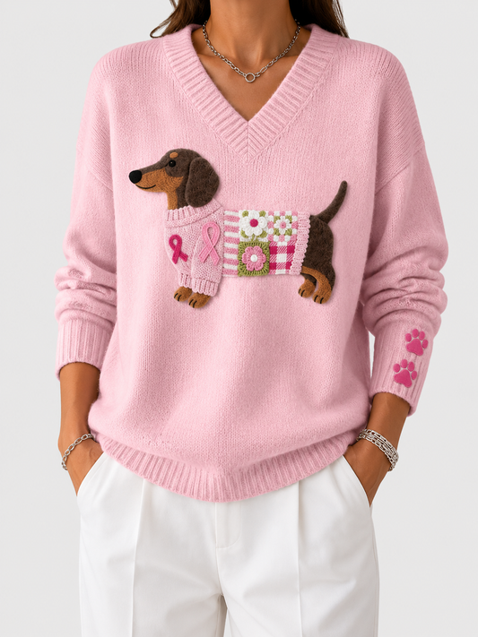 Naoni | Dachshund-Pattern Knit Sweater