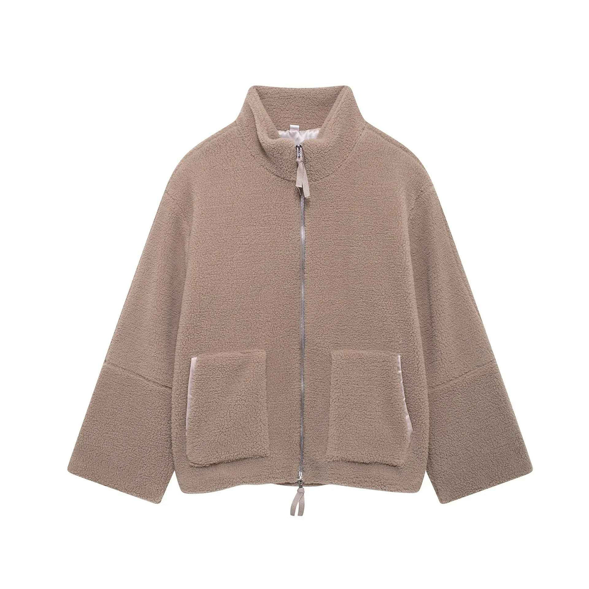 Amanda | Oversized Teddy Jacket with Stand Collar
