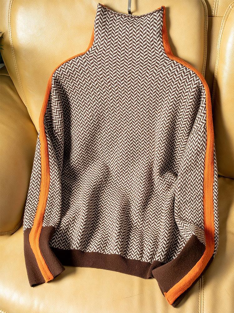 Cordula | Herringbone Turtleneck Sweater