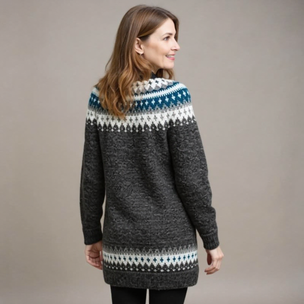 Hiltrud | Longline Fair Isle Yoke Sweater