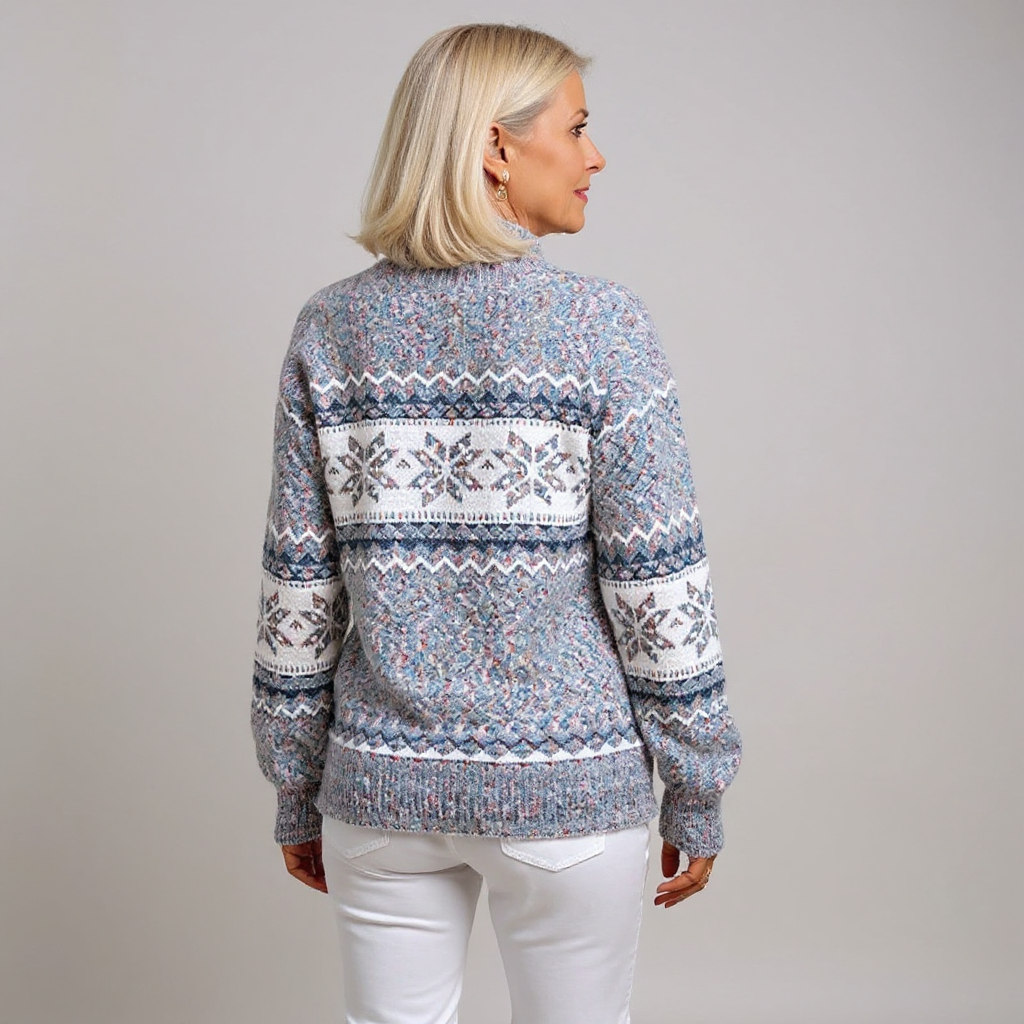 Astrid | Fair Isle Shawl-Collar Sweater