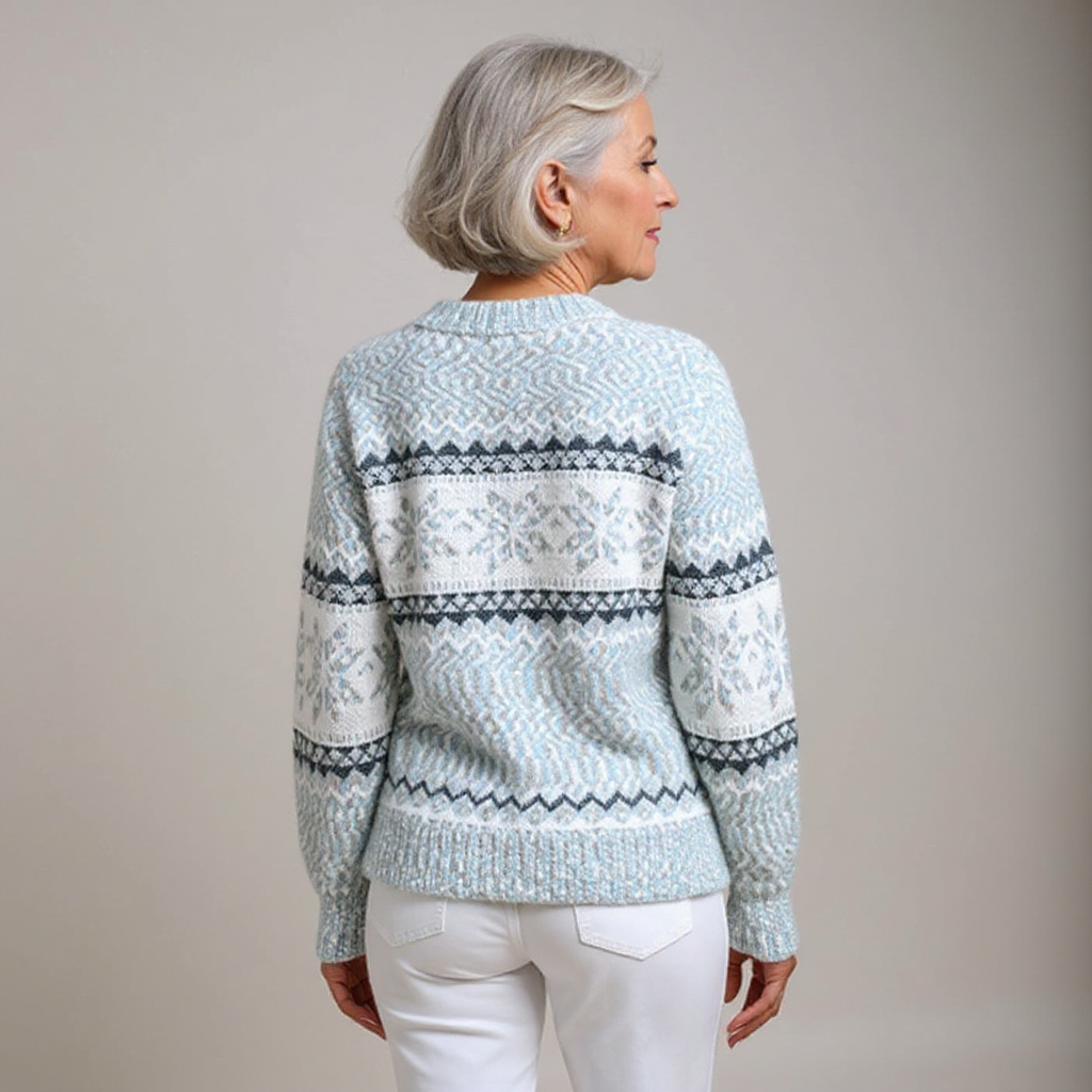 Astrid | Fair Isle Shawl-Collar Sweater