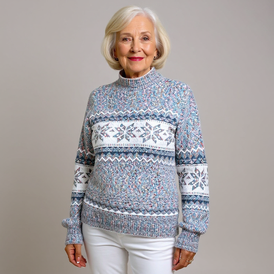Astrid | Fair Isle Shawl-Collar Sweater