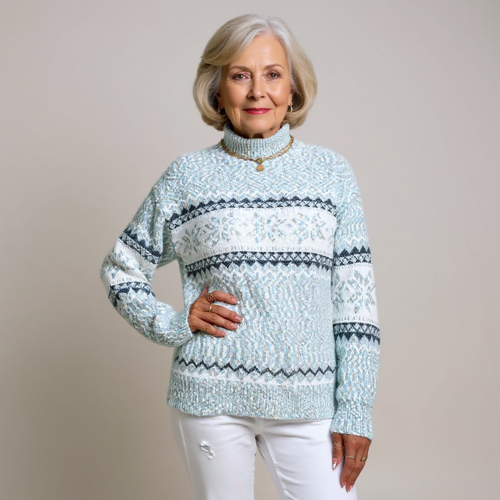 Astrid | Fair Isle Shawl-Collar Sweater