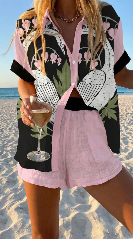 Evelyn | Swan Floral Two-Piece Summer Set