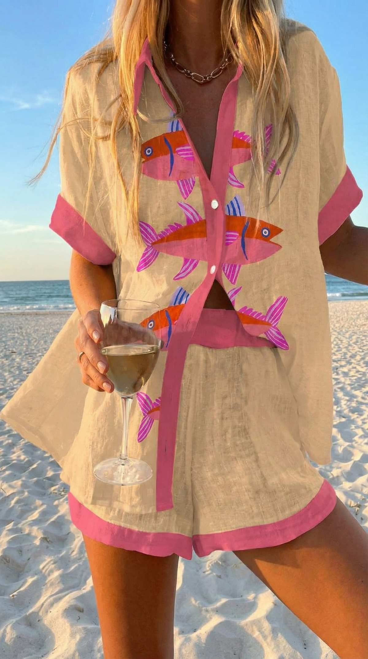 Barbara | Painted Fish Two-Piece Summer Set