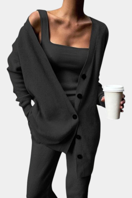 Clélia Cozy Three-Piece Knit Set