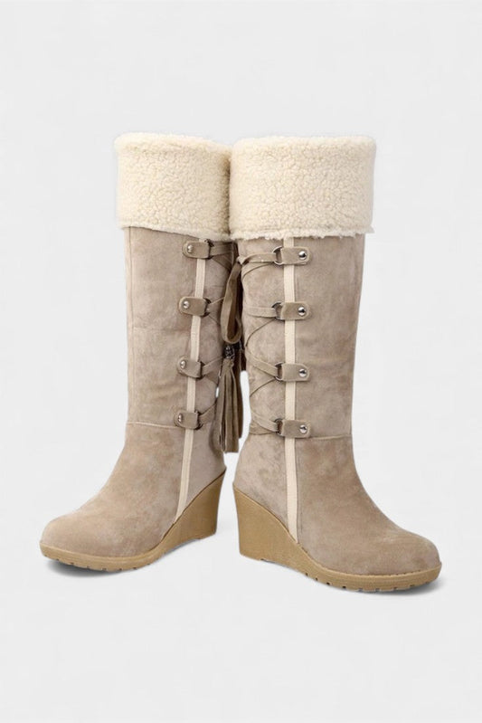 Palmyre Wedge-Heeled Winter Boots with Cozy Fur Lining