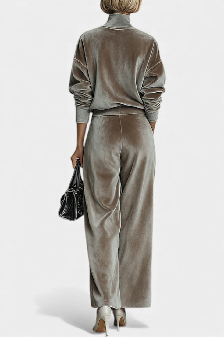 Amarante Cozy Velvet Turtleneck Lounge Set