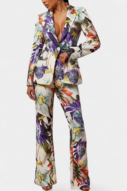 Nicolette Tailored Floral Print Set