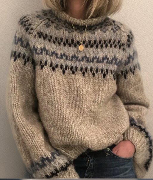 Ashley | Retro Icelandic Knit Sweater