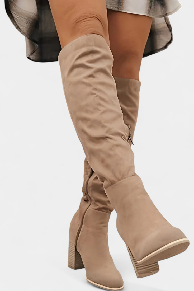 Calliope Chunky Heeled Round Toe Boots