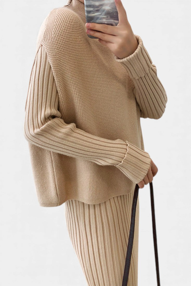 Alectra Modern Silhouette Two-Piece Knit Ensemble