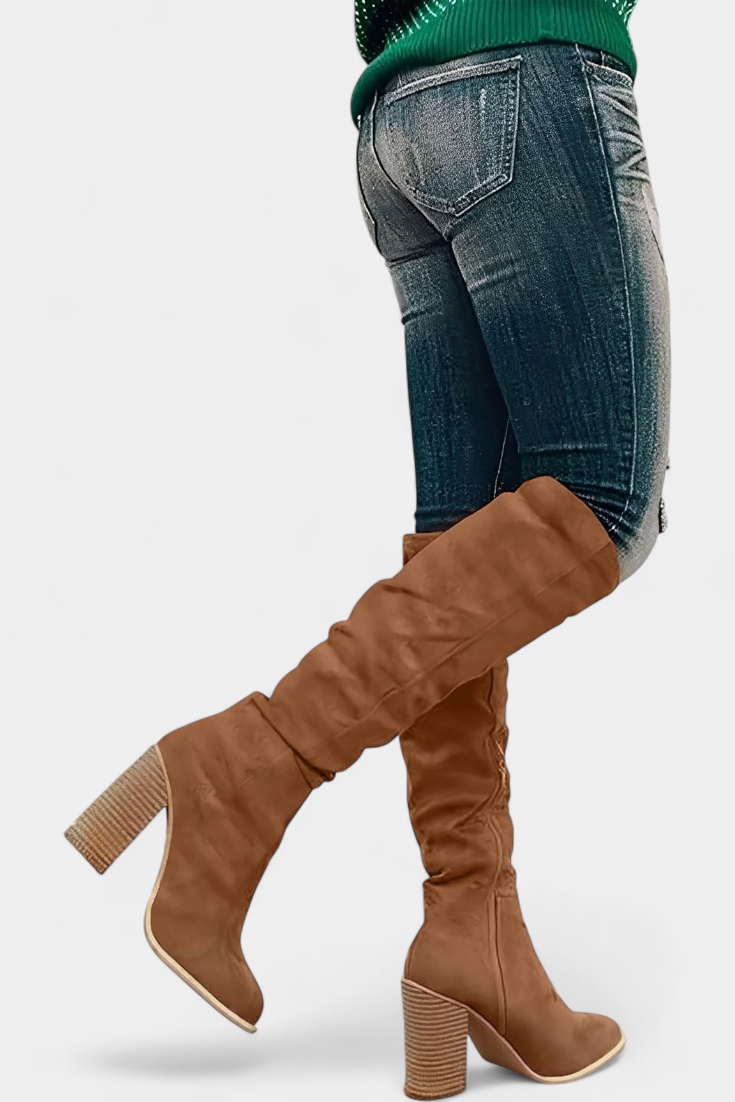 Calliope Chunky Heeled Round Toe Boots