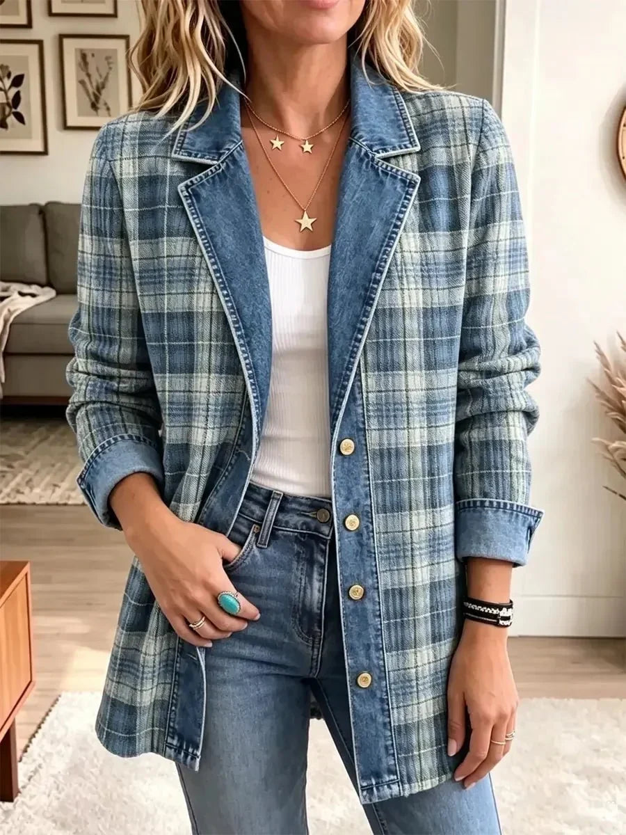 Sofia | Retro Art-Print Denim Jacket