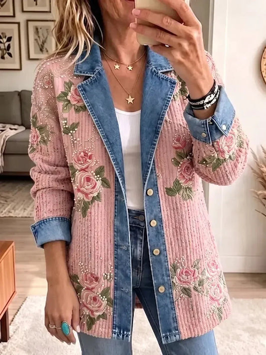 Aria | Vintage Patchwork Denim Blazer