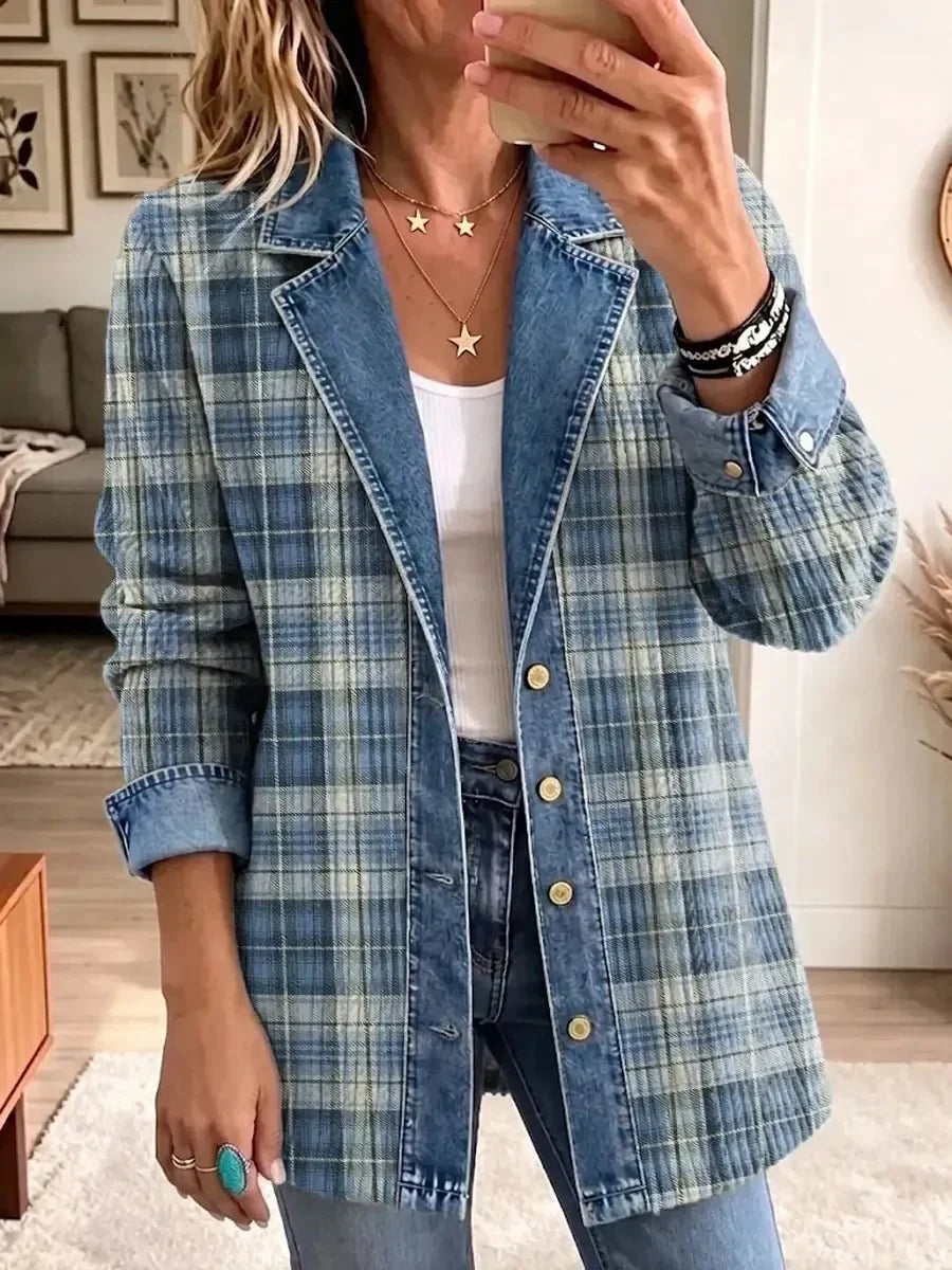 Sofia | Retro Art-Print Denim Jacket